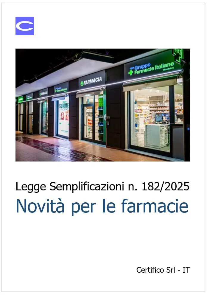 Legge Semplificazioni n. 182/2025: Novità per le farmacie